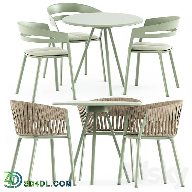 Table Chair Zebra Round table and Ria Dining armchair by Fast