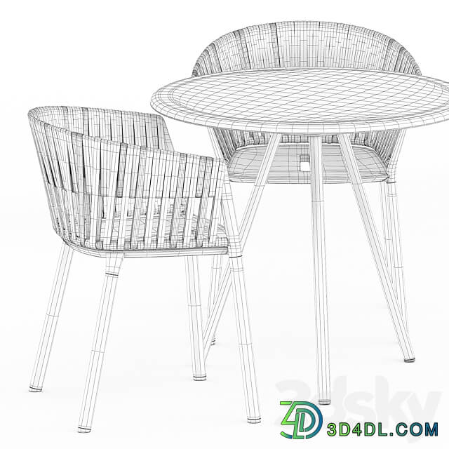 Table Chair Zebra Round table and Ria Dining armchair by Fast
