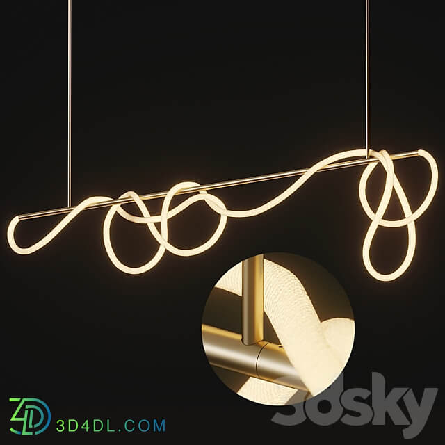 Pendant light Tracer Bar II Long Rope from Luke Lamp Co