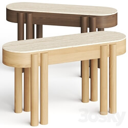 Crate and Barrel Oasis Oval Wood Console Table 