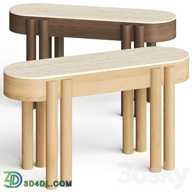 Crate and Barrel Oasis Oval Wood Console Table