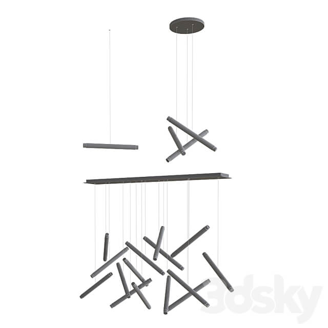 Dutti D0068 Gold Chandelier Pendant light 3D Models 3DSKY