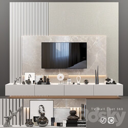 TV Wall set 360 3D Models 3DSKY 