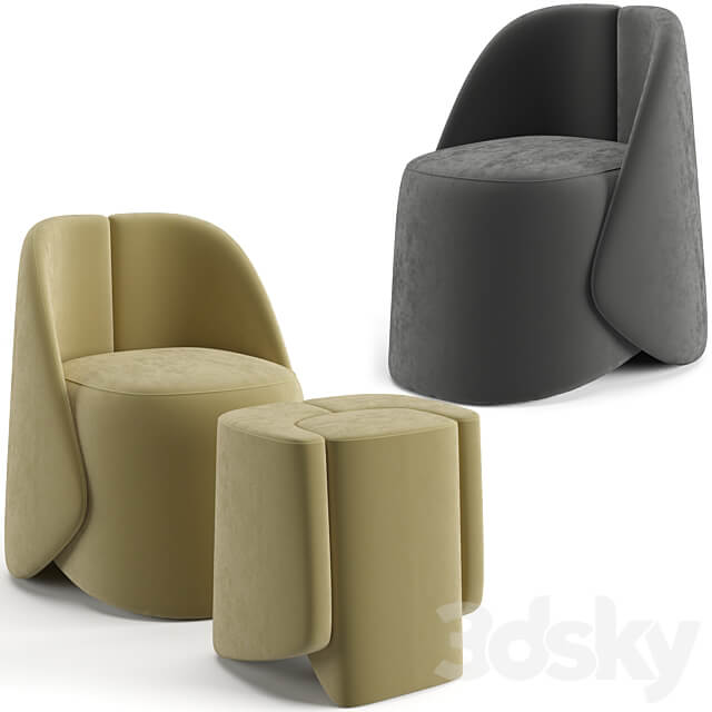 Baxter Keren little armchair 3D Models 3DSKY
