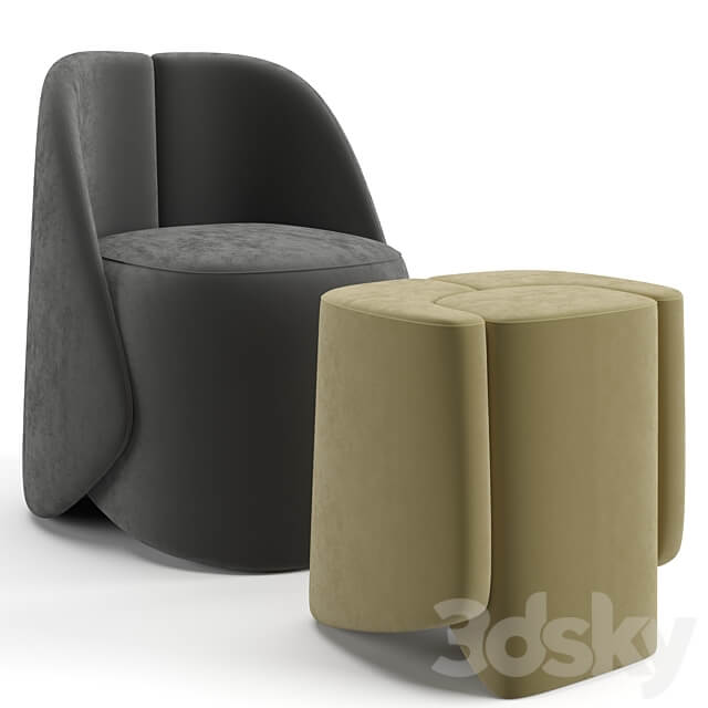 Baxter Keren little armchair 3D Models 3DSKY