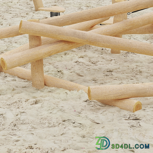 Playground made of logs 3D Models 3DSKY
