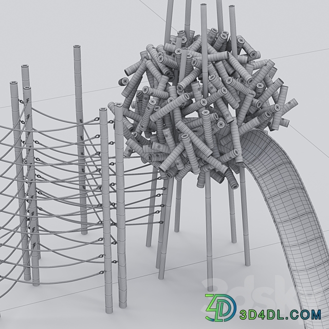 Playground made of logs 3D Models 3DSKY