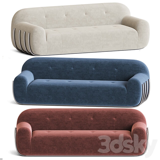 Cbs brace cream boucle sofa 3D Models 3DSKY