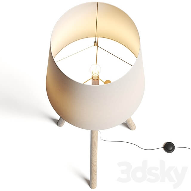 Crate and Barrel Lockeland Walnut Tripod Floor Lamp 3D Models 3DSKY