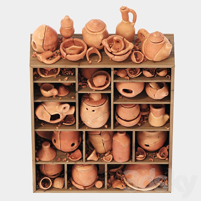 Dishes clay splinter old n2 3D Models 3DSKY