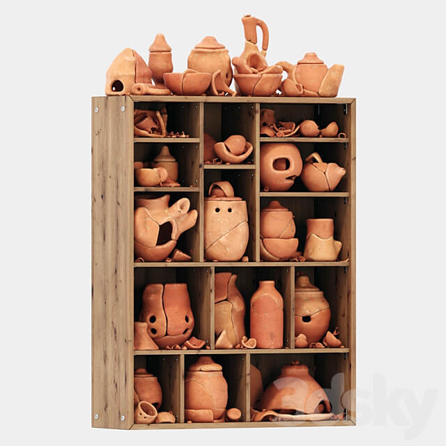Dishes clay splinter old n2 3D Models 3DSKY