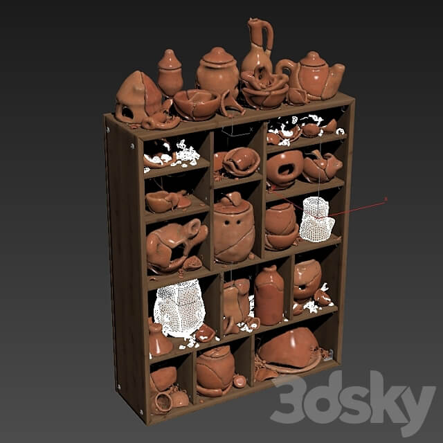 Dishes clay splinter old n2 3D Models 3DSKY