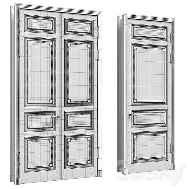 Classic paneled door 3D Models 3DSKY