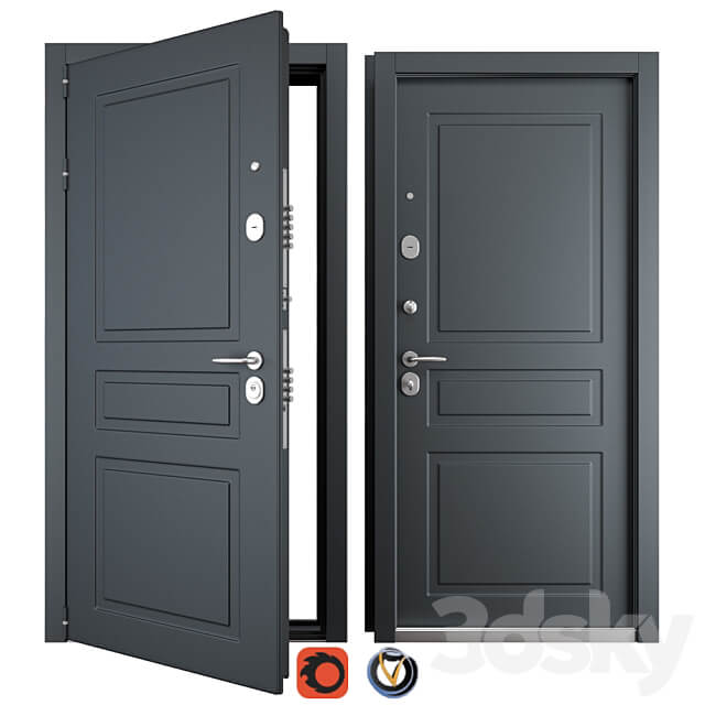 Entrance metal door Scandi 3 Holz 3D Models 3DSKY