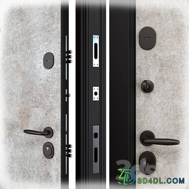 Entrance metal door Newest NT HPL 1 Holz 3D Models