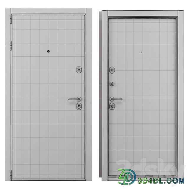 Entrance metal door Newest NT HPL 1 Holz 3D Models