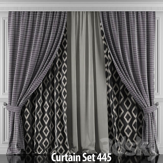 Set of curtains 444 449 3D Models 3DSKY