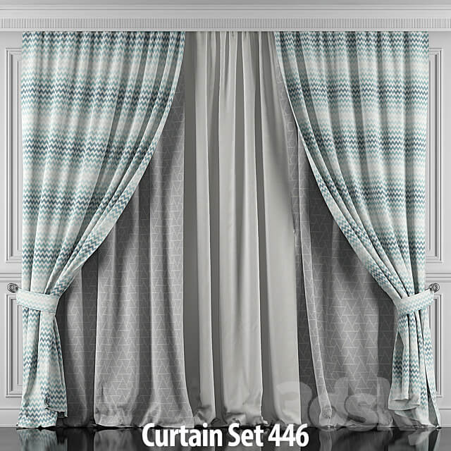 Set of curtains 444 449 3D Models 3DSKY