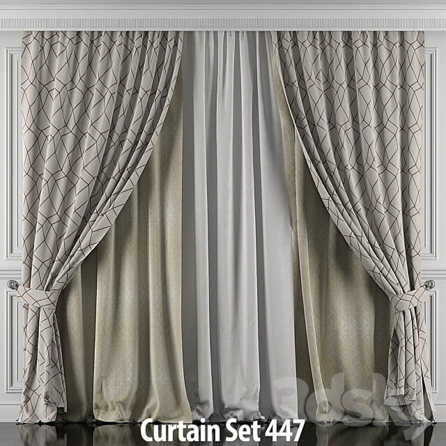 Set of curtains 444 449 3D Models 3DSKY
