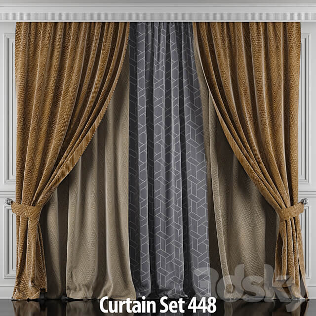 Set of curtains 444 449 3D Models 3DSKY