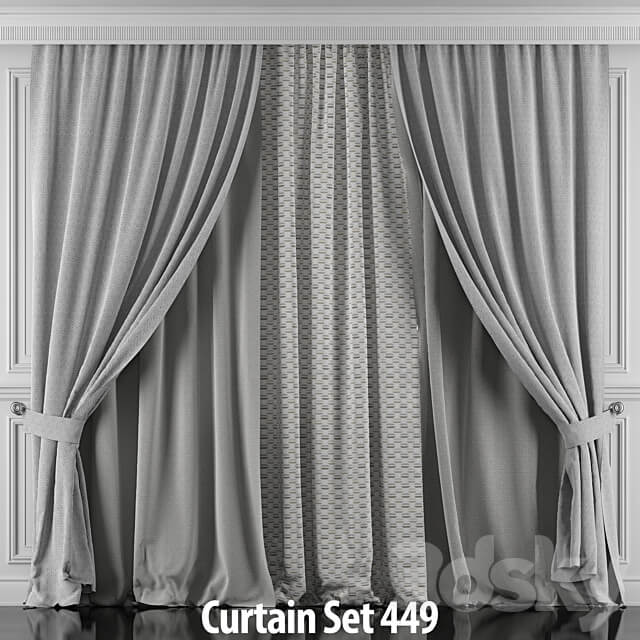 Set of curtains 444 449 3D Models 3DSKY