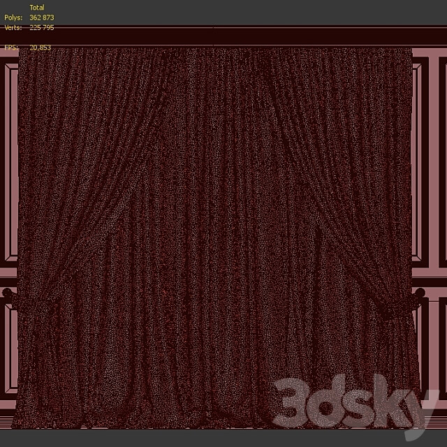 Set of curtains 444 449 3D Models 3DSKY