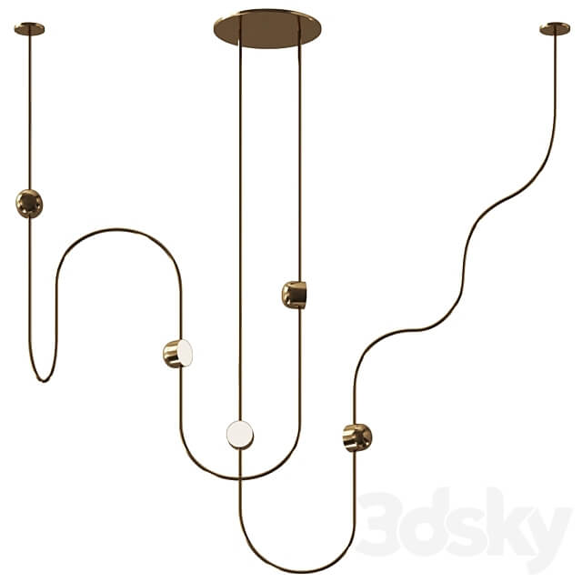 DIA CURVED 3 ceiling lamp by Ovature Studios Pendant light 3D Models 3DSKY