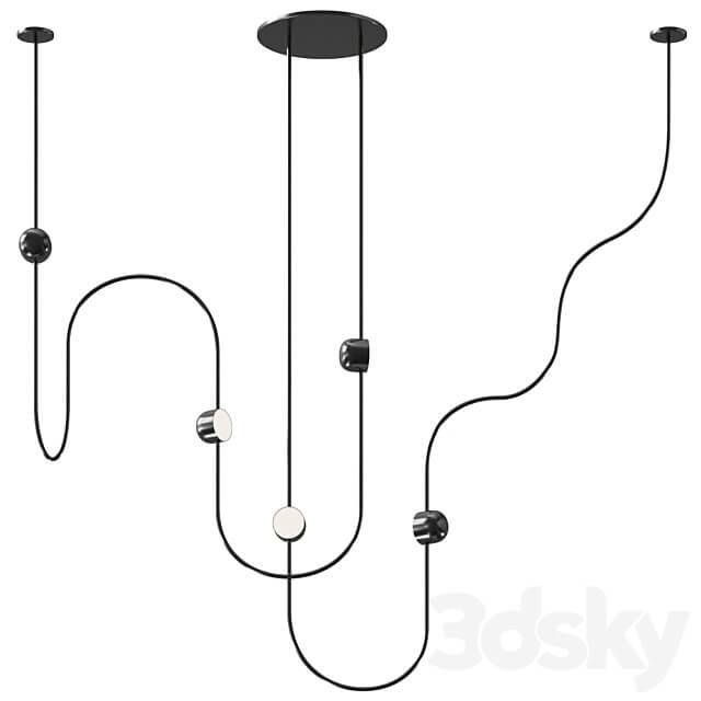 DIA CURVED 3 ceiling lamp by Ovature Studios Pendant light 3D Models 3DSKY