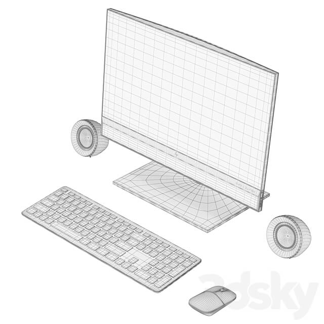 Monoblock HP EliteOne 800 G6 PC other electronics 3D Models 3DSKY