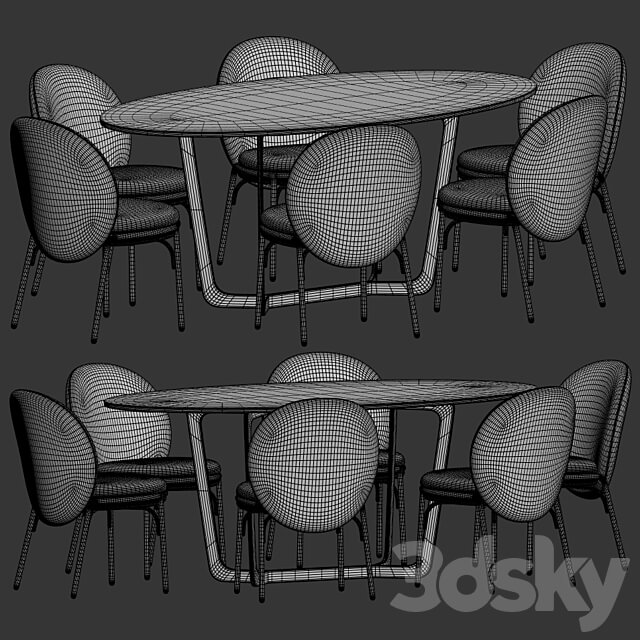 Dining Set 45 Table Chair 3D Models 3DSKY