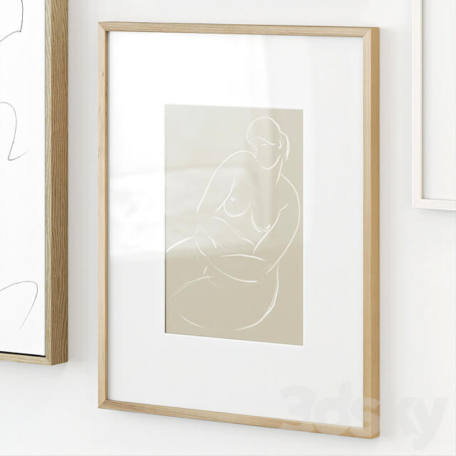 Abstract posters with painting on canvas 3D Models