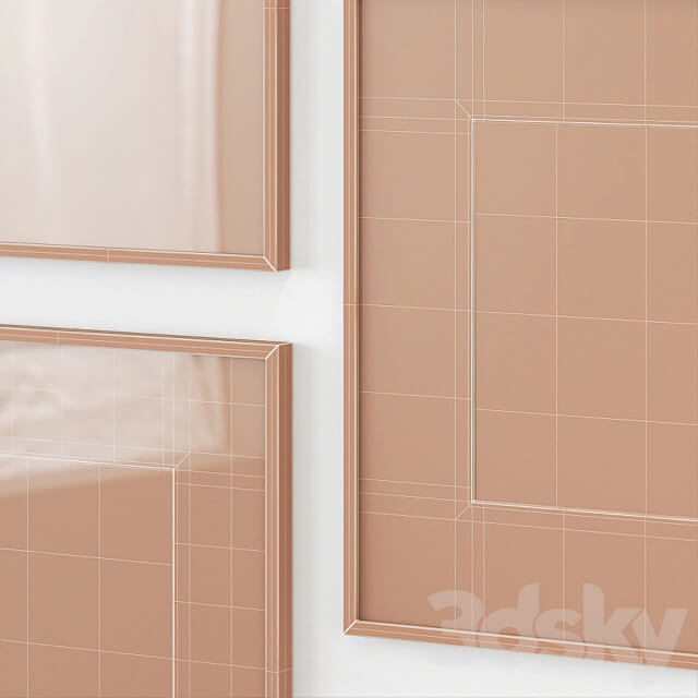 Abstract posters with painting on canvas 3D Models