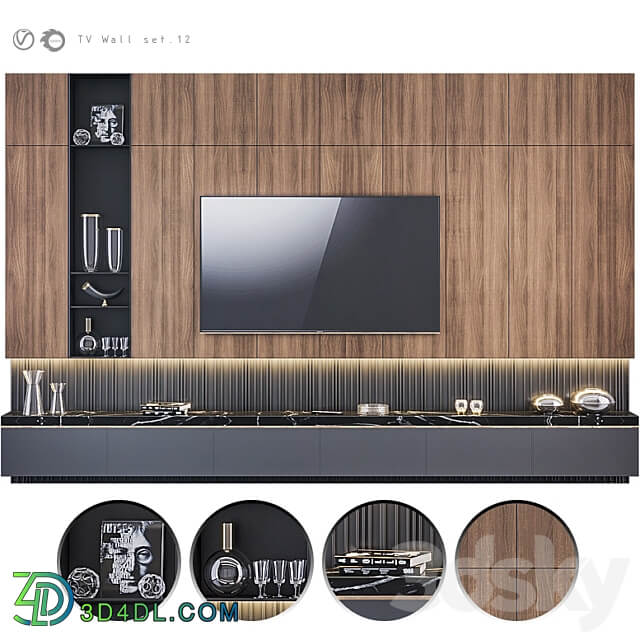 Tv Wall Set 12 3D Models 3DSKY