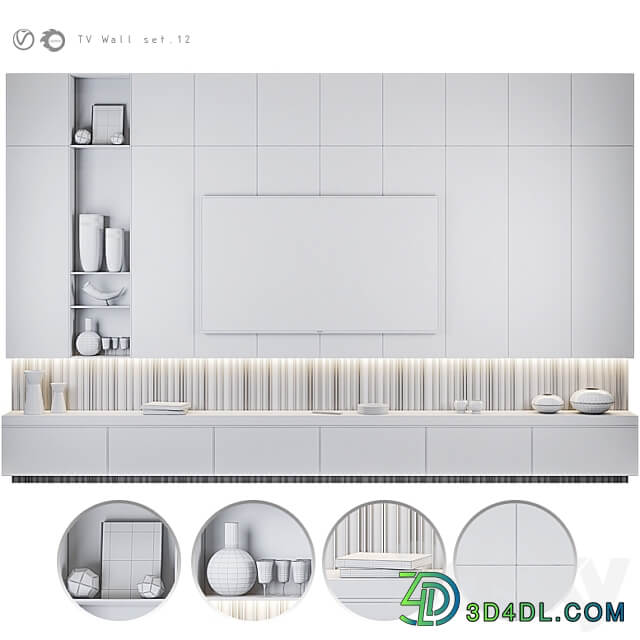 Tv Wall Set 12 3D Models 3DSKY