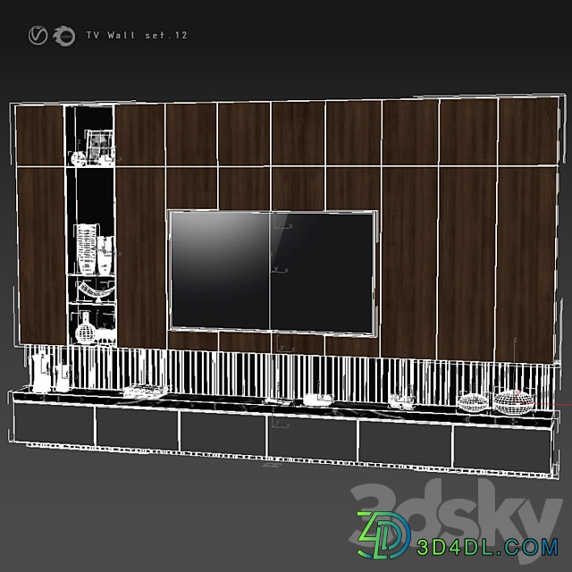 Tv Wall Set 12 3D Models 3DSKY