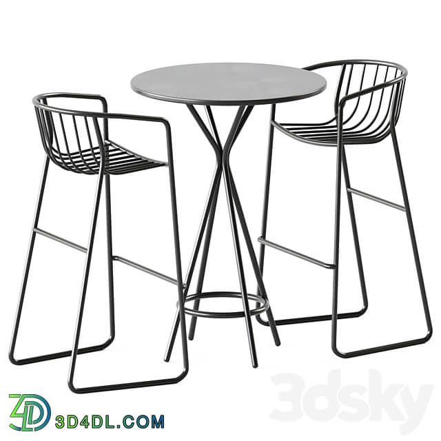 High Table Crona steel by Brunner and Bar Stool Randa Nude ST by Arrmet Outdoor Furniture Table Chair 3D Models 3DSKY