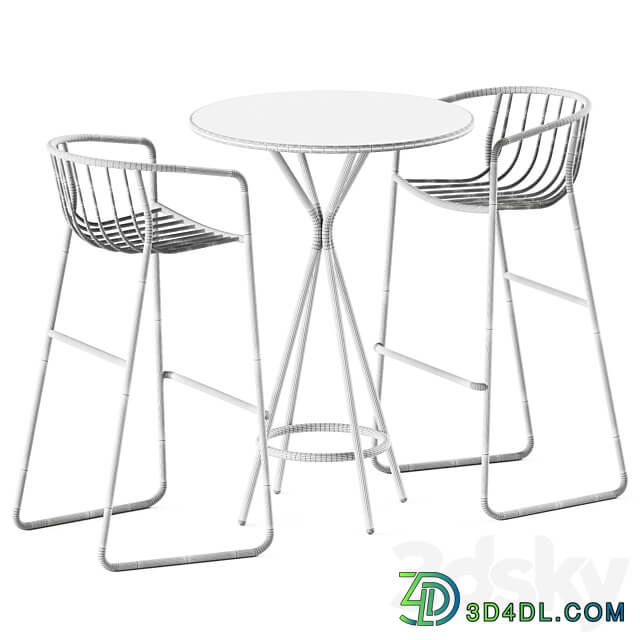 High Table Crona steel by Brunner and Bar Stool Randa Nude ST by Arrmet Outdoor Furniture Table Chair 3D Models 3DSKY