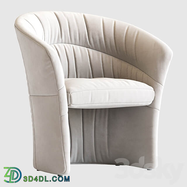 Italian Leather Barrell Lounge Chairs 1980 3D Models 3DSKY
