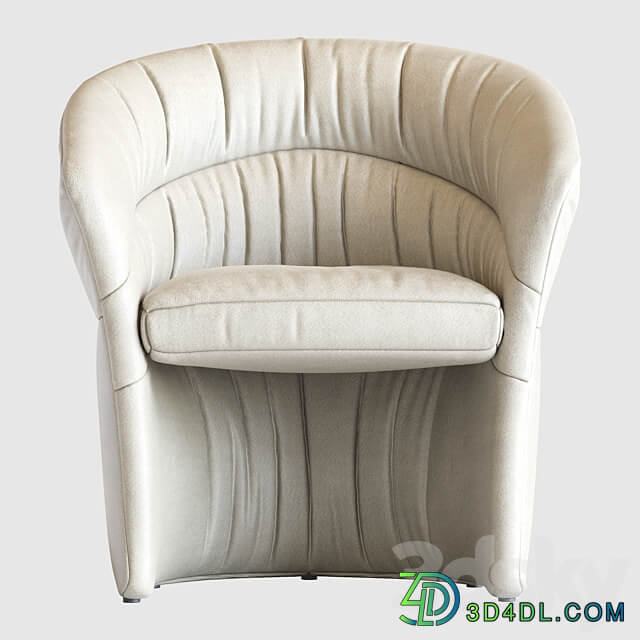 Italian Leather Barrell Lounge Chairs 1980 3D Models 3DSKY