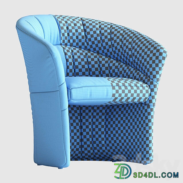 Italian Leather Barrell Lounge Chairs 1980 3D Models 3DSKY