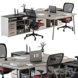 employee Set Office Furniture 244 3D Models 3DSKY 