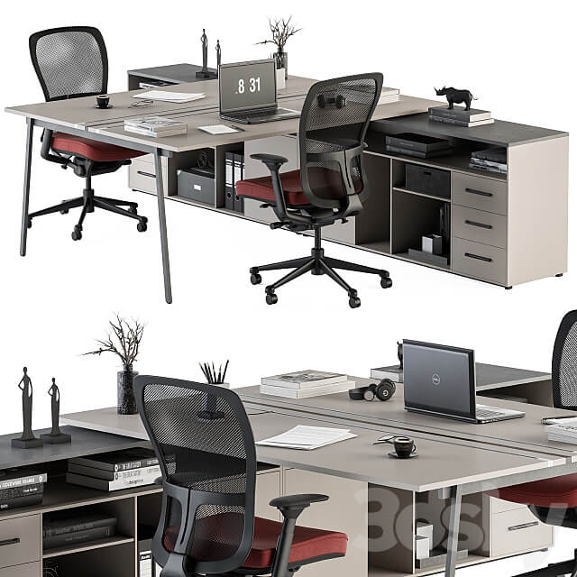 employee Set Office Furniture 244 3D Models 3DSKY