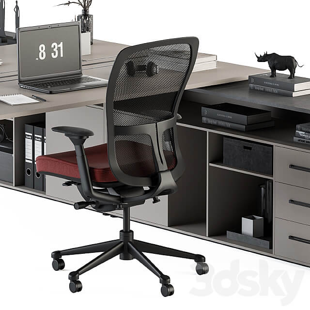 employee Set Office Furniture 244 3D Models 3DSKY