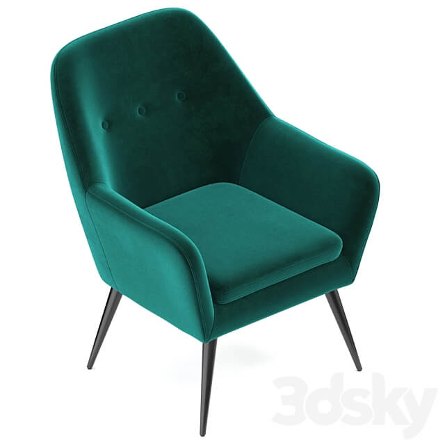 Memphis velvet armchair 3D Models 3DSKY