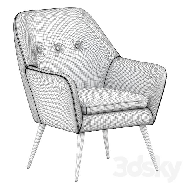Memphis velvet armchair 3D Models 3DSKY