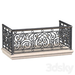 Classic balcony Forged Facade element 3D Models 3DSKY 