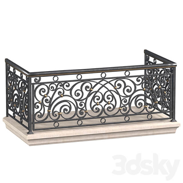 Classic balcony Forged Facade element 3D Models 3DSKY