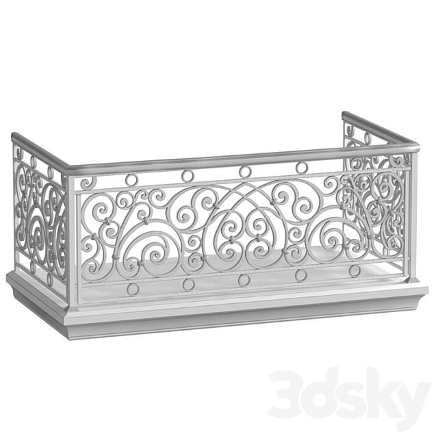 Classic balcony Forged Facade element 3D Models 3DSKY