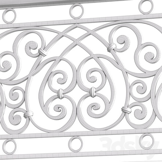Classic balcony Forged Facade element 3D Models 3DSKY