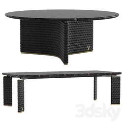 two tables Versace V Marble 3D Models 3DSKY 